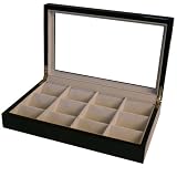 Pocket Watch Box Display Case 12 Black Finish