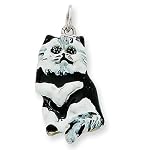 black and white cat charm