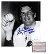 Tom Seaver New York Mets MLB Hand Signed 8x10 Photograph Posing with 20 Win Ball with Inscription 1s