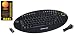 IOGEAR 2.4 GHz Wireless On-Lap Keyboard with Optical Trackball and Scroll Wheel GKM581R (Black)