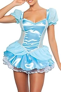 Dear-Lover Women's Cinderella Fancy Dress Costume One Size Multicoloured