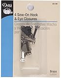 Dritz Sew-On Hook & Eye Closures - Black & Nickel-4 Ct.