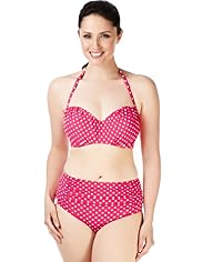 Halterneck Spotted Underwired Bandeau Bikini Top