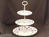 Spode Blue Colonel Gold #Y6235 Hostess Tray 3 Tier
