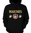 United States Marine Corps Mens Marines Sweatshirt, USMC Portal Emblem Pullover Hoodie