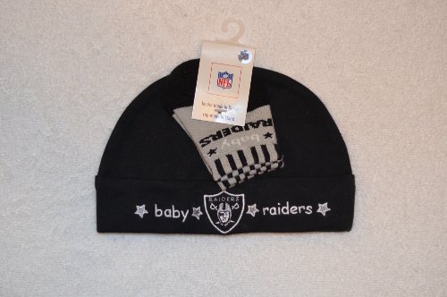 Oakland Raiders Baby Bootie and sock gift set - Newborn to 0-6 Month