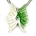 Handmade Murano Glass Pendant - Butterfly Green/white