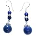 Boucles d'oreilles de Lapis Lazuli en perle sur Argent 925