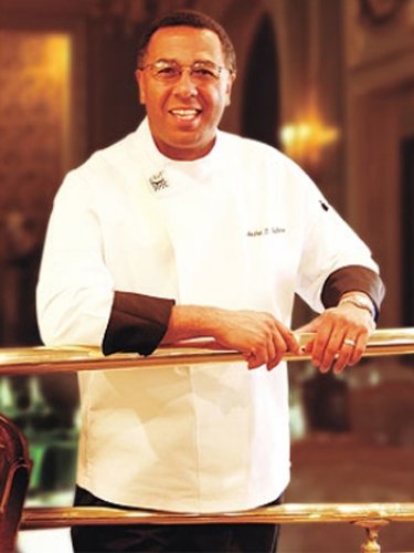 San Jamar T001 Chef-Tex Poly Cotton Executive Long Sleeve Pullover Chef Tunic with Black Cuffs and Hidden Snap Closure, Small, White