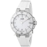 Oris Aquis Date White Dial Automatic White Rubber Ladies Watch OR733-7652-415RS