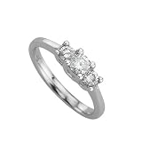 3 Diamond Bridal Engagement Ring 1/2 ct. in 14K White Gold