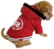 Hundemantel Football rot - Top Qualität mit Reflektionsstreifen - federleicht - flauschig gefüttert - wasserabweisend - Kapuze abnehmbar - Dogs Stars