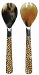 Decorative Salad Server with Cow Horn & Wood Handle