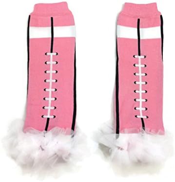 Rush Dance Team Colors Football Touch Down Baby/ Toddler Leg Warmers (One Size, Pink Base &amp; White)