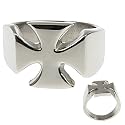 316L CASTING STAINLESS STEEL IRON CROSS RING 15MM WIDTH