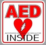 AED automated external defibrillator inside decal sticker