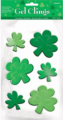 Small Shamrock Gel Clings Party Accessory