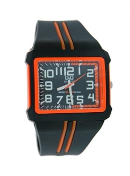 Q&Q #DP02J005Y Men's Square Analog Sports Watch with Resin Strap