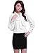 Allegra K Women Tie-bow Neck Puff Sleeve Top Sheer Chiffon Office Shirt