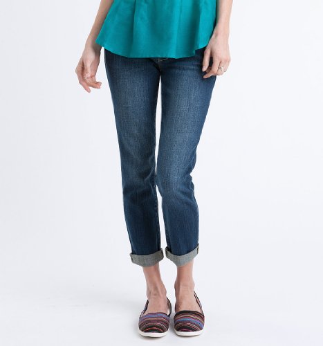 Bullhead Cuffed Denim Blue Black Crop Jeans