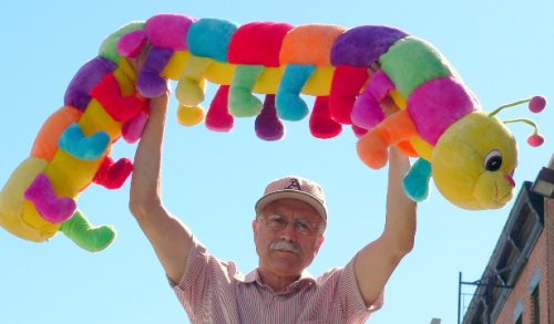 41XcapOQv7L 68 GIANT STUFFED CATERPILLAR * ALMOST 6 FEET LONG * SOFT PLUSH SQUEEZABLE INSECT * EMBROIDERED WITH WORDS: BEST FRIENDS FOREVER AND EVER AND EVER AND EVER AND EVER