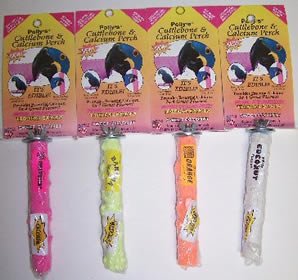 Pollys Pet Products Cuttlebone and Calcium Bird Perch Size Small Assorted Colors