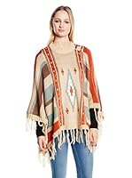 Peace & Love Poncho (Beige / Naranja)
