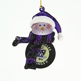 Los Angeles Kings NHL Striped Acrylic Snowman Ornament (3)