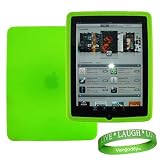 Quality Vivid Green iPad Silicone Skin for Apple ipad Tablet wifi + 3G model + Vangoddy Live * Laugh * Love Wrist band
