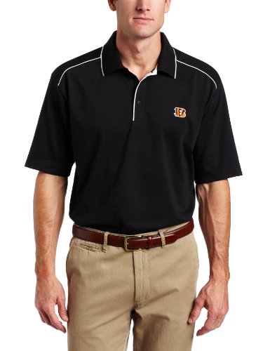 NFL Cincinnati Bengals Men's Alliance Organic Polo, Black/White, Medium