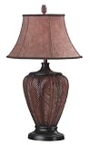 Kenroy Homes Bali Table Lamp with Russet Bronze Finish and a Cinnamon Faux Shade