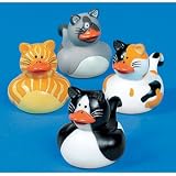12 Mini CAT Kitty Rubber Duckie Ducky Duck Party Favors