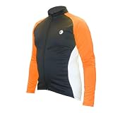 NEW Mens Winter Weight Cycle Race Jersey - Black/Hi Viz Orange