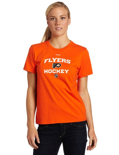 NHL Women's Philadelphia Flyers Authentic Progression Team Short Sleeve Basic Tee (Orange, Small)