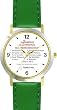 All of THE 7 HABITS #1 (Spanish Text) - DELUXE TWO-TONE WATCH from THE 7 HABITS - WATCH COLLECTION BY WATCHBUDDY&reg; - Arabic Numbers - Green Leather Strap-Size-Children's Size-Small ( Boy's Size & Girl's Size )
