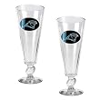 Carolina Panthers NFL 2pc Pilsner Glass Set with Football on stem - Oval Logo by Great American Products