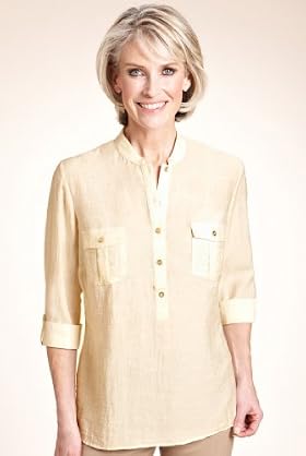 Classic Collection Turn Up Sleeve Textured Blouse