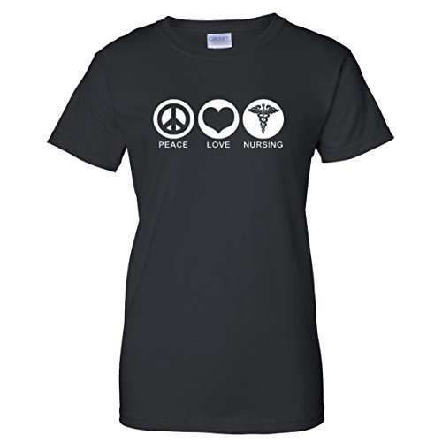 Tee Plaza - Peace Love Nursing t-shirt Cute Nurse RN tee