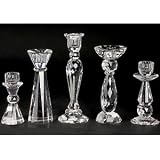 POTPOURRI ASSORTED CANDLESTICKS - POTPOURRI SET OF 5 ASSORTED CRYSTAL CANDLESTICKS - crystal candlesticks