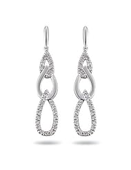 0.16 Cts Diamond Earrings in 14K White Gold