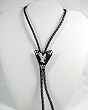 Silver Eagle Bolo Tie on Black