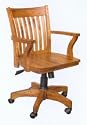 Rustic Oak Office Chair With Arms