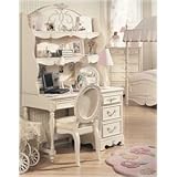 Drawer Computer Desk by Lea - Antique White Finish W/ Silver Tipping A (203 ....