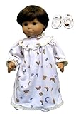 IMAGE OF Moon and Star Print Nightgown with Matching Slippers. Fits 15