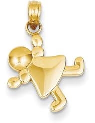 14k Yellow Gold Little Girl Charm Pendant. Metal Wt- 0.72g