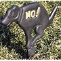 No Pooping Naughty Dog Black Yard Sign