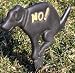 No Pooping Naughty Dog Black Yard Sign