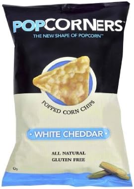 Medora Snacks Popcorners Natural Popped Corn Chips 1.1-Ounce Package, White Cheddar Flavor