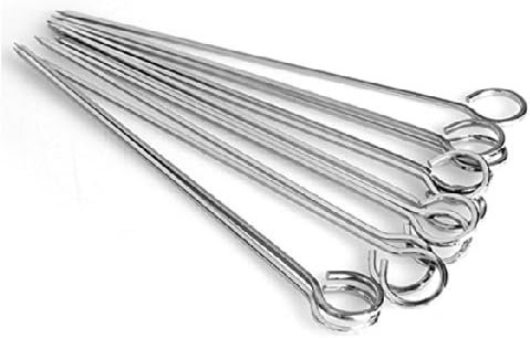 MEIZHIYUE 12PCS BBQ Outdoor Traveling Barbeque Skewers Needle Utensil Fork Iron