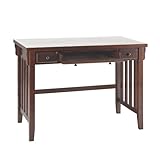 SEI Espresso Computer Desk with 2 Drawers and Keyboard Tray